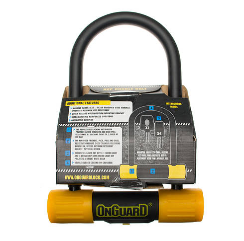 Велозамок Onguard U-lock 8013М BULLDOG Medium 90x175 Black Yellow, фото 4