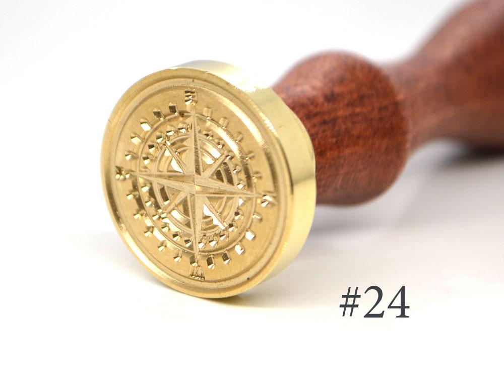 Компас, Друк для сургуча, з дерев'яною ручкою, фото 1