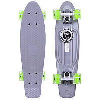 Скейт пенни борд Penny My Go Fish Skateboards 405-12 со светящимися колесами Grey-Green