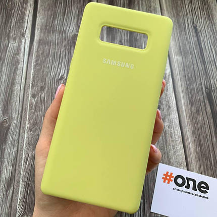 Чохол для Samsung Galaxy Note 8 Silicone Case з мікрофіброю накладка силіконовий чохол на самсунг нот 8 фісташковий, фото 1