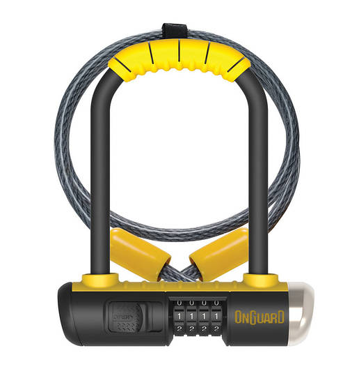 Велозамок кодовий Onguard U-lock 8015C COMBO Mini DT 90x140 Black Yellow, фото 1