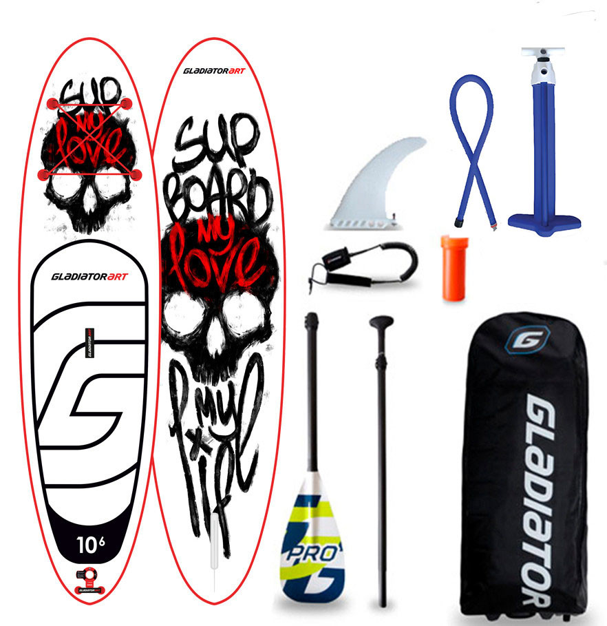 Сапборд Gladiator ART 10'8" x 34" MY LOVE 2021 — надувна дошка для САП серфінгу, sup board
