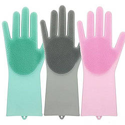 Силіконові рукавички для миття посуду і фруктів Wash Glove