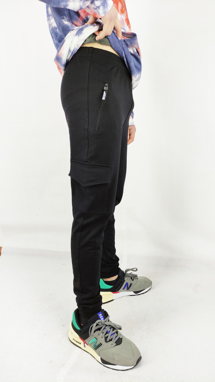 Спортивні чоловічі штани двунитка Джогеры з манжетами S, M, L, XL, XXL
