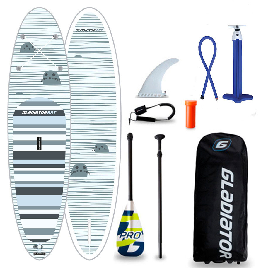 Сапборд Gladiator ART 10'6" x 32" SEAL 2021 — надувна дошка для САП серфінгу, sup board
