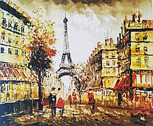 Картина по номерах на полотні "Осінь в Парижі", 40*50 см (в коробці)