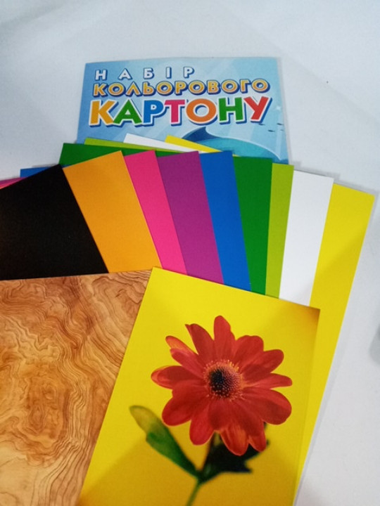 Картон кольоровий Лунапак 9 кольорів + 2 аркуша Підводний світ, фото 1