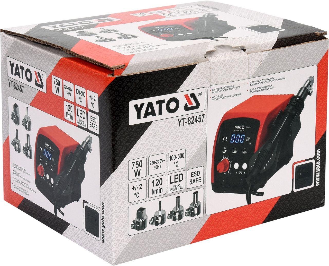 Фен-станція мережева YATO 750 Вт 100- 500 °C світлодіодний дисплей - фото 4 - id-p1382965473
