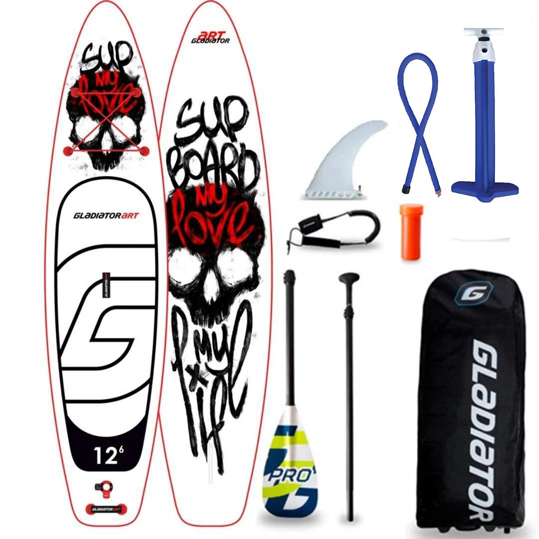 Сапборд Gladiator ART 12'6" x 32" MY LOVE 2021 — надувна дошка для САП серфінгу, sup board
