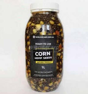 Кукурудза з коноплею для риболовлі готова CORN&HEMP SEEDS 1 л