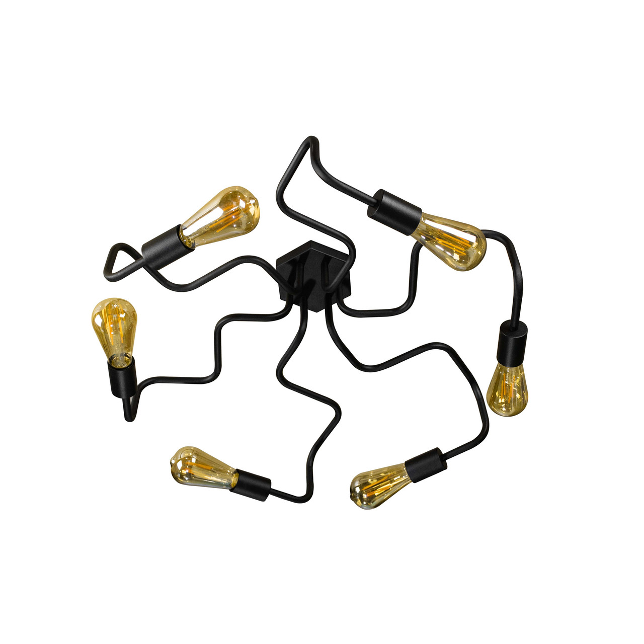 Стельова люстра павук лофт чорна 6 ламп Laminari NL5526-6, фото 1