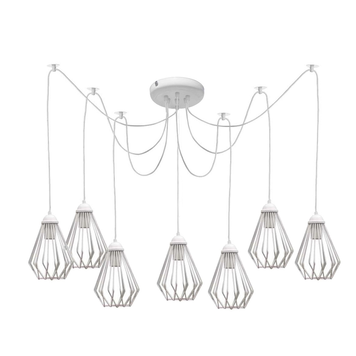 Підвісна люстра під старовину павук біла 7 ламп Silvia NL 05371-7 W, фото 1