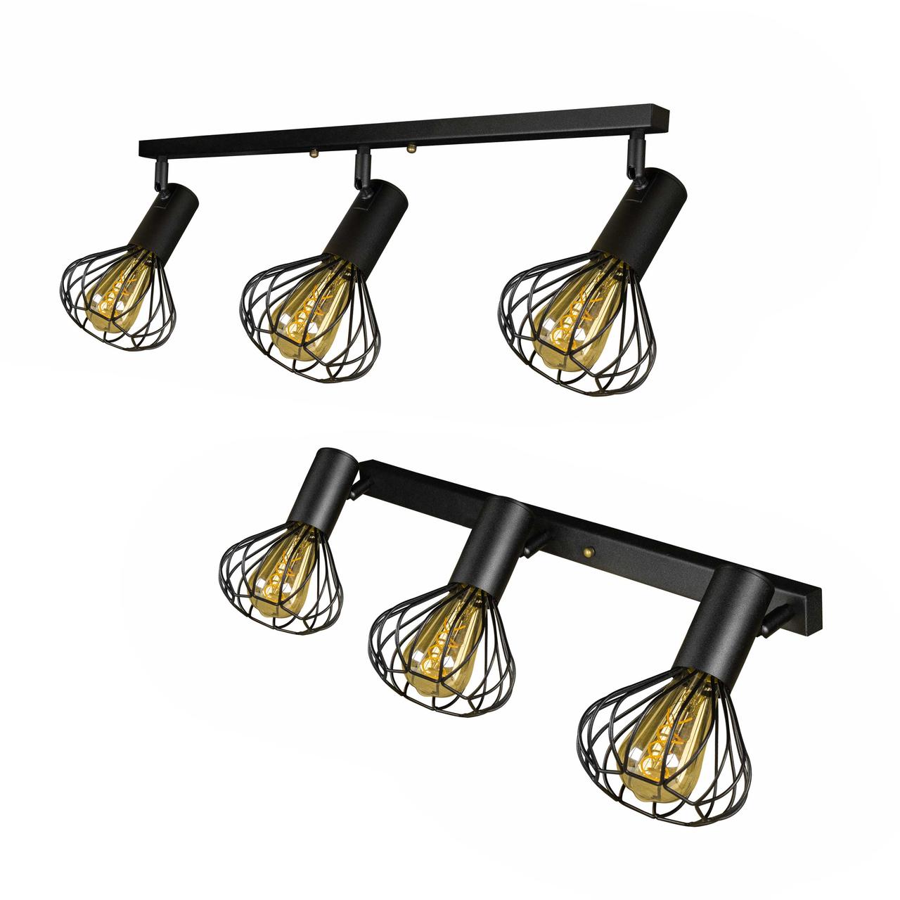 Стельовий поворотний світильник лофт Е27-3 Lotus NL 1415-3, фото 1