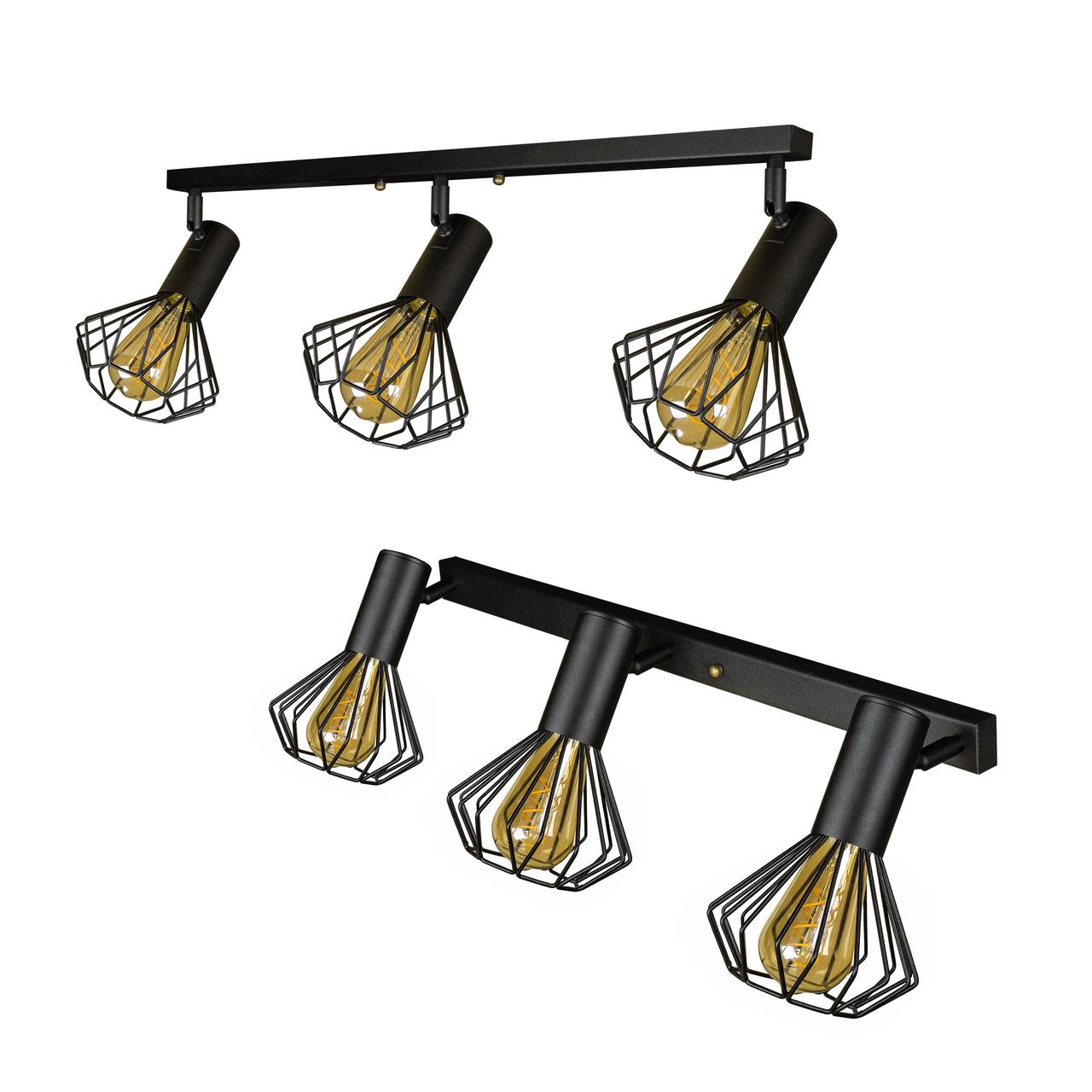 Світильник на планці з поворотними плафонами 3-Е27 Diadem NL 2215-3, фото 1