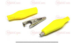 09-00-008Y. Затиск тестерний "крокодил" малий, довжина-44мм, жовтий