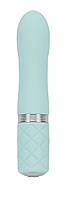 Розкішний вібратор вагінальний і для силіконовий клітора з гнучкою головкою з кристалом Сваровськи блакитний PILLOW TALK - Flirty