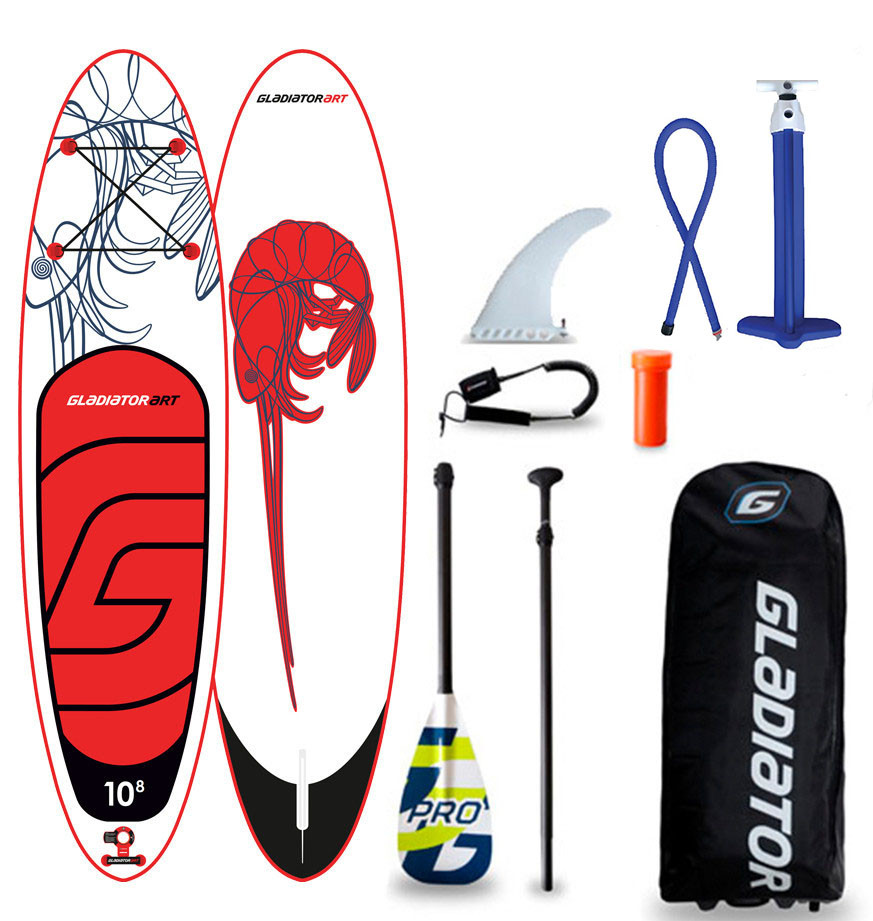 Сапборд Gladiator ART 10'8" x 34" SHRIMP 2021 — надувна дошка для САП серфінгу, sup board