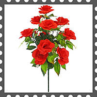 Искусственные цветы Букет волнистой Розы VIP, 13 голов, 790 мм цвета микс