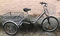 Взрослый трехколесный грузовой велосипед Ukrbike (Украина) велорикша c амортизаторами двухподвесный