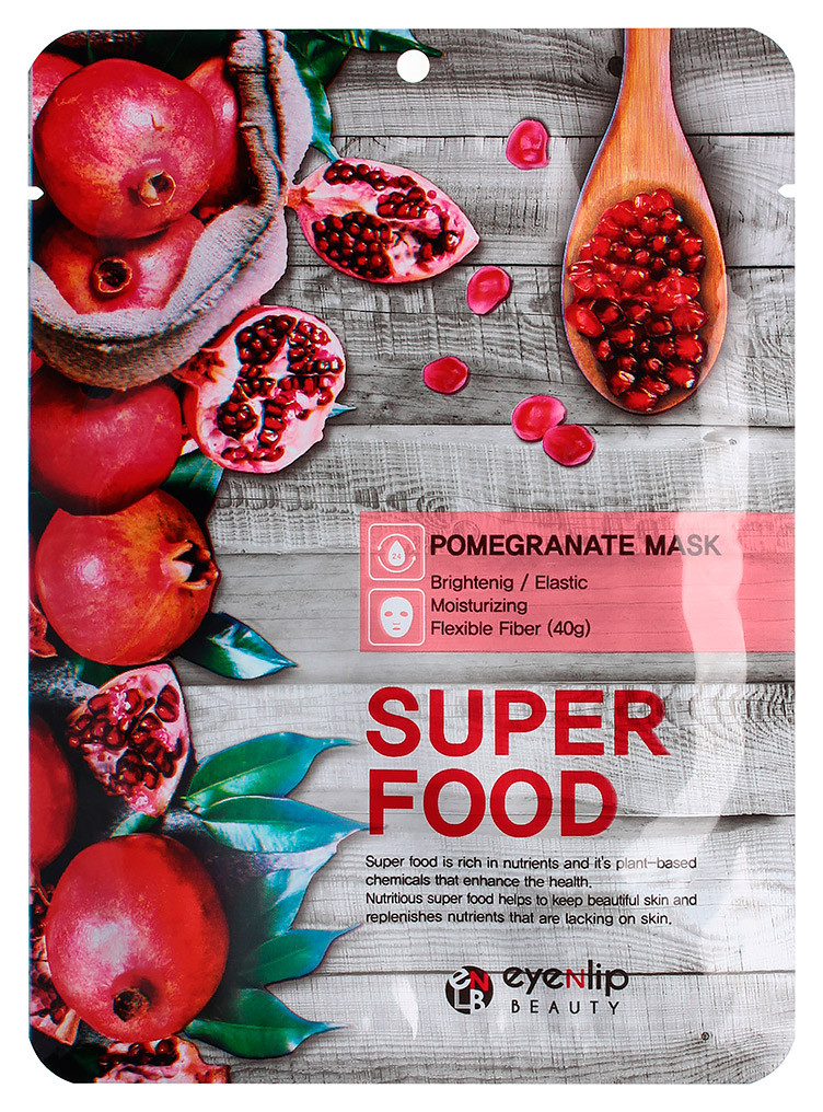 Тканинна маска для обличчя з екстрактом граната Eyenlip Super Food Mask Pomegranate 23 мл.
