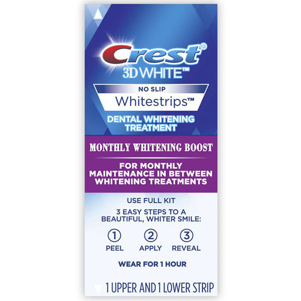 Crest 3D White Monthly Whitening Boost Whitestrips - Отбеливающие полоски для зубов для пробы 2 полоски