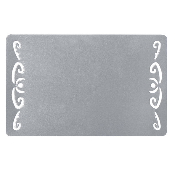 Візитка металева для сублімації ажурний орнамент (срібло) 0.45 мм