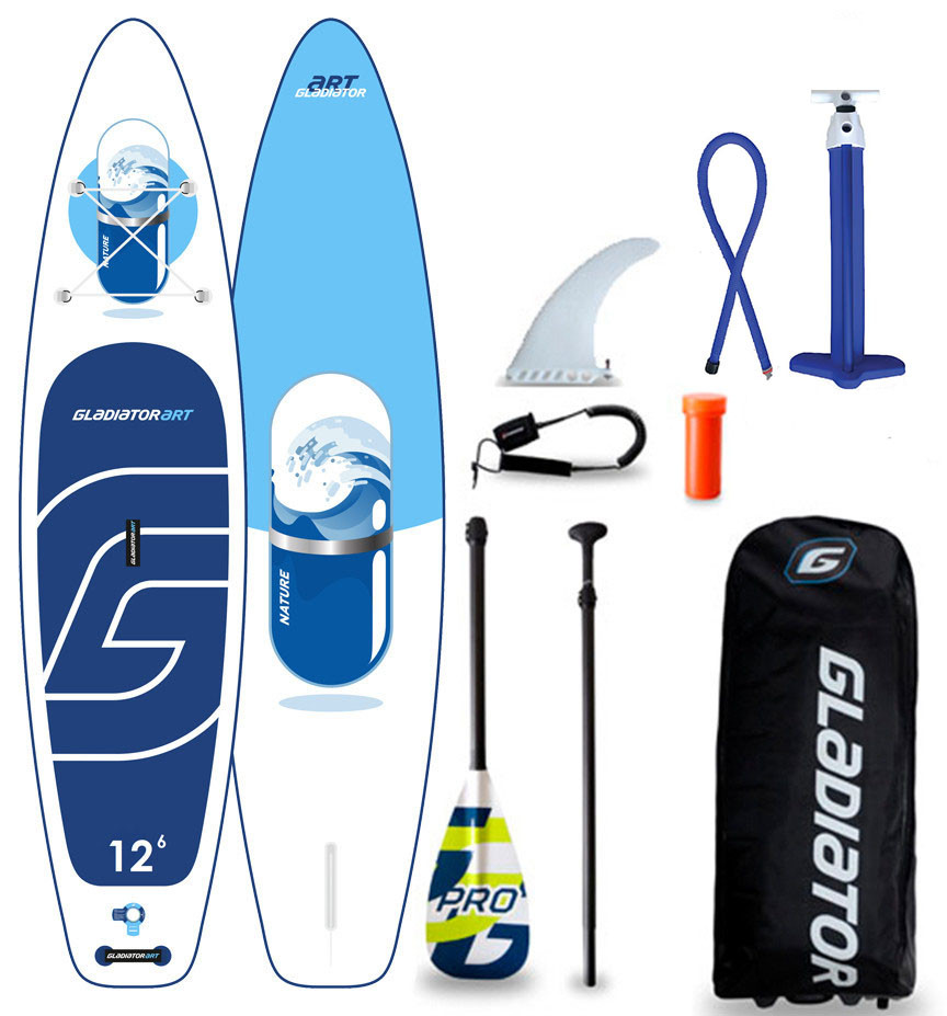 Сапборд Gladiator ART 12'6" x 32" NATURE 2021 — надувна дошка для САП серфінгу, sup board