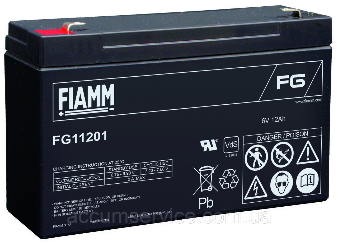 Акумулятор FIAMM FG 11201 - 6V 12Ah
