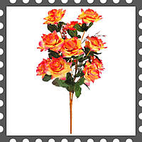 Искусственные цветы Букет открытой Розы VIP, 13 голов 130 мм, высота 770 мм цвета микс