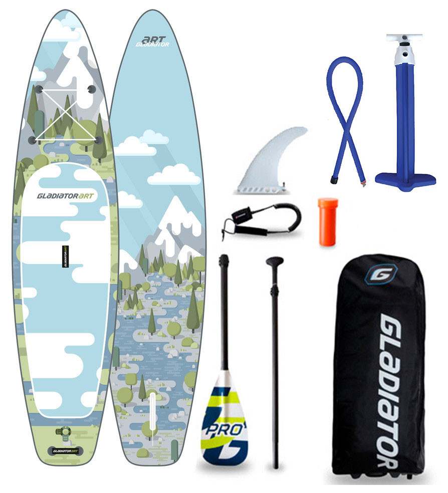 Сапборд Gladiator ART 11'2" x 30" FOREST 2021 — надувна дошка для САП серфінгу, sup board