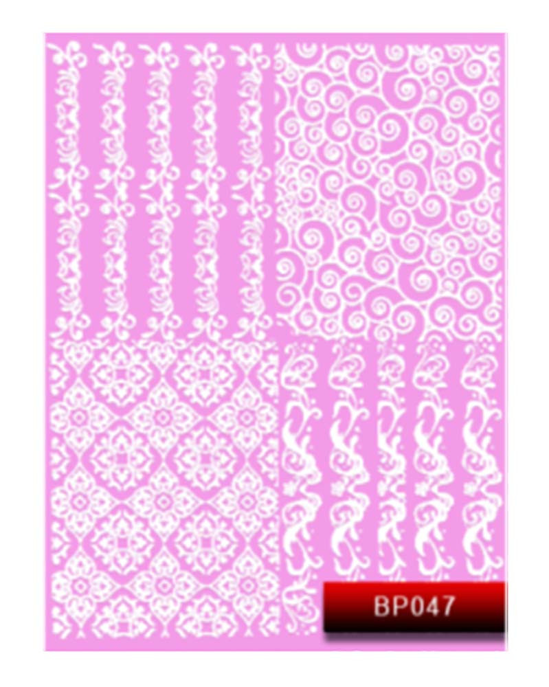 Наклейка для дизайну нігтів Kodi Professional"White" Nail Art Stickers BP047