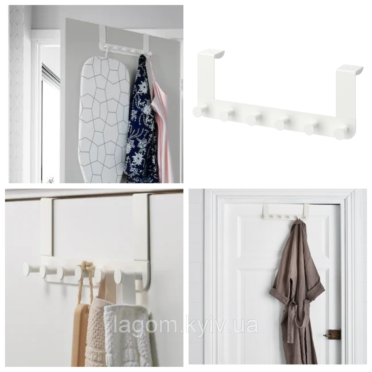Вешалка дверная пластиковая белая IKEA ENUDDEN вешалка крючок на дверь, надверная ИКЕА ЕНУДДЕН