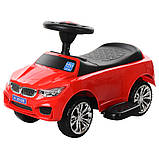 Каталка-толокар BMW 2в1 з батьківською ручкою Bambi M 3503B-3 червоного кольору, фото 6