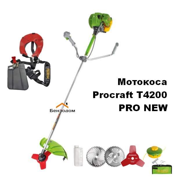 Мотокоса Procraft T4200 PRO NEW + комплектуючі