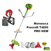 Мотокоса Procraft T4200 PRO NEW +2 Победитовых, диск 3Т + катушка