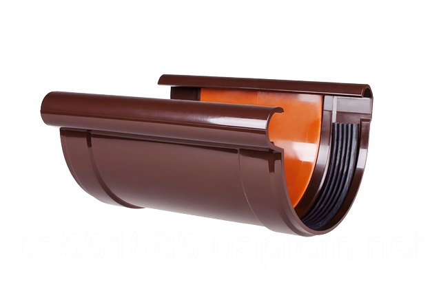 З'єднувач жолоба з вкладкою 90/75. Водостічні системи Profil (Профіль)