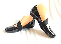 Балетки женские черные кожаные лаковые Clarks (размер 37, UK5D, EU38)