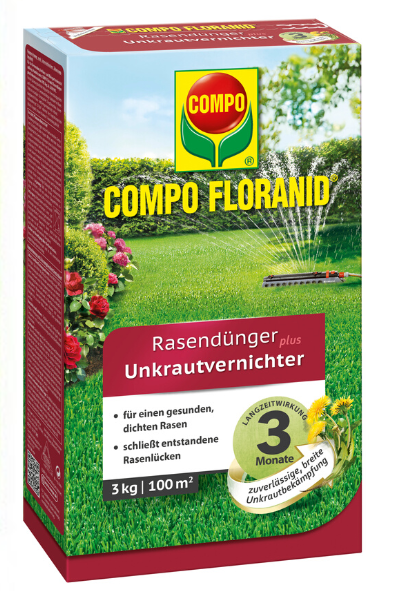 Добриво для газонів проти бур'янів 3 кг на 100м.кв, Compo