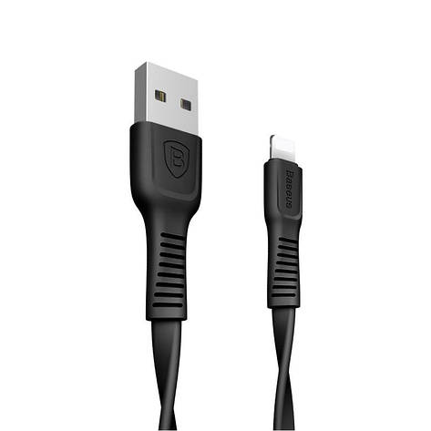 Кабель для зарядки телефона/ смартфона Baseus USB - Lightning 2 А 1 м Чорний (CALZY-B01), фото 1