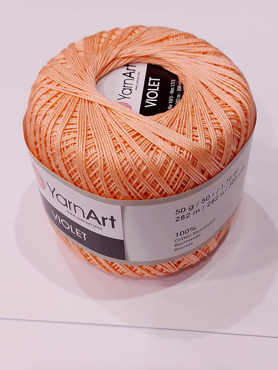 Пряжа нитка для в'язання Violet YarnArt 100% бавовна персиковий№ 0329