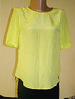 Блузка женская желтая шёлковая M&S Marks & Spencer (размер 40 (S, UK 8, EUR 36)