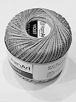 Пряжа нитки для вязания хлопковые Виолет Ярнарт Violet YarnArt 100% бавовна сірий № 5326