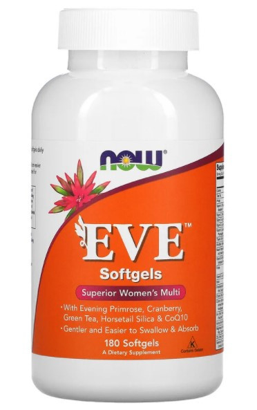 Мультивітамінний комплекс для жінок NOW Foods Eve 180 гельових капсул