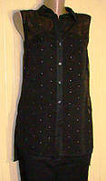 Блузка женская черная нарядная Miss Selfridge (размер 44 (S))