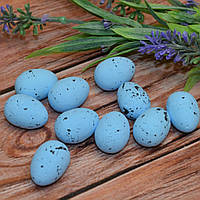 Яйцо пенопластовое декоративное. Цвет - голубой. 2.5 см