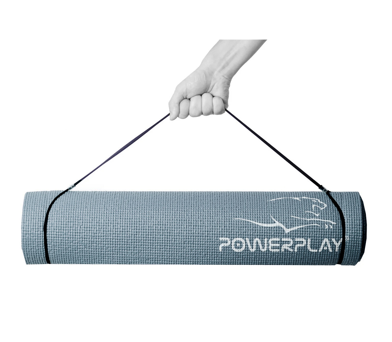 Килимок для йоги та фітнесу PowerPlay 4010 PVC Yoga Mat Сірий (173x61x0.6)