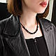 Кольє, чеський кришталь, чорний, фото 2