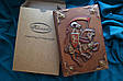 Щоденник А5 формату в шкіряній обкладинці з об'ємним тисненням ручної роботи "Лицар", фото 7