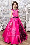 Малинове атласне плаття в підлогу для дівчинки "Адель" 4-5років, фото 4