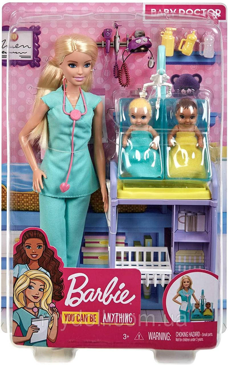 Ігровий набір Барбі Педіатр блондинка — Barbie Baby Doctor Playset with Blonde Doll